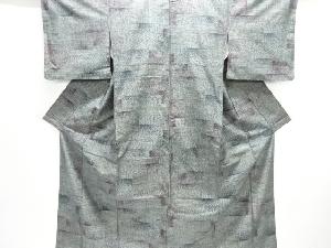 抽象模様織り出し手織り紬着物